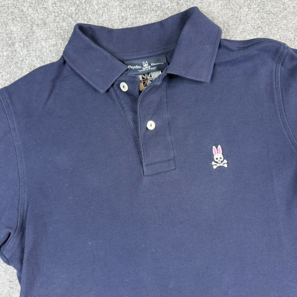 Psycho Bunny Polo Shirt Mens 3 XS Navy Blue Pima Cotton Short Sleeve Logo